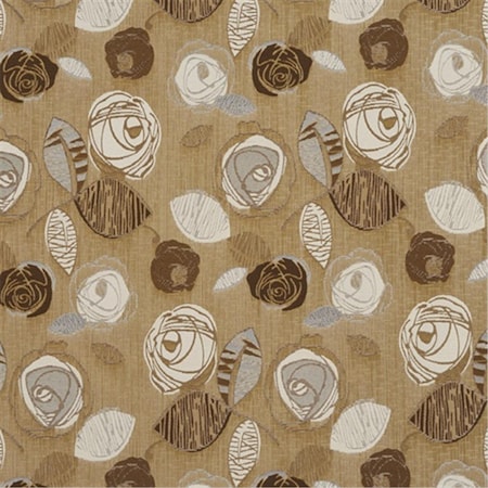 Designer Fabrics 54 in. Wide Beige Brown And Ivory Leaves And Roses Tweed Textured Metallic Upholstery Fabric A379